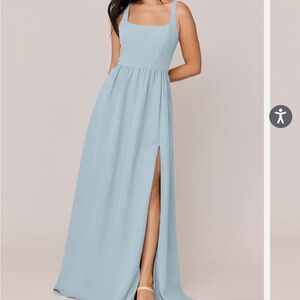 Size 8. Revelry Blue Sleeveless Maxi Gown with pockets